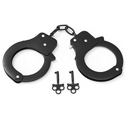 Euksrh Toy Metal Handcuffs With Keys Safety Pretend Play Handcuffs For Kids Children Party Supplies Accessory Stage Party Props Police Costume Prop Accessory Black