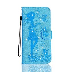 Huawei Mate 9 Case Wallet Case With Card Holder Unextati Embossed Pattern Design Leather Folio Flip Cover For Huawei Mate 9 P2 Blue