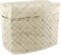Sewing Machine Dust Cover Compatible With Most Standard Brother & Singer Machines Universal Protective Quilted Dust Cover With Storage Pockets Beige