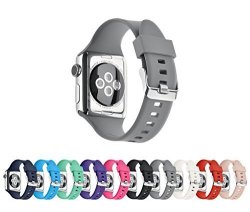 Apple Watch Silicone Replacement Band Sport Edition By Pantheon Strap Fits The 38MM Or 42MM Apple Watch 1 2 3 And Nike Edition - Solid Color