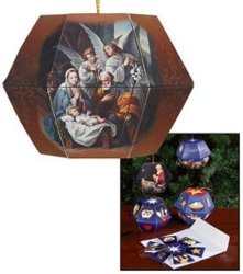 Blessed Art Thou Nativity Pop Up Lantern Ornament Greeting Card