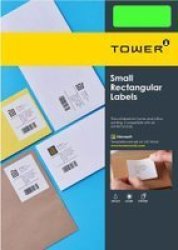 A4 Inkjet Laser Colour Labels - Fluorescent Lime 37 X 70MM 100 Sheets - 24-UP