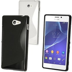 Igadgitz Black S-line Tpu Gel Case For Sony Xperia M2 D2303 D2305 D2306 + Screen Protector