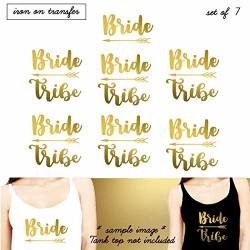 Set 7 Iron On Transfer 1- Bride 6-BRIDE Tribe Iron On Transfer Vinyl Diy Heat Transfer Iron On Transfers Bridal Party Ss