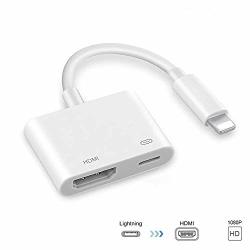 Apple Mfi Certified Lightning To HDMI Adapter ios Phone HDMI Adapter 1080P Lightning Digital Audio Av Adapter With Charging Port Support Iphone Ipad And Ipod