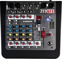 Allen & Heath ZED-6 Zed Series 6 Channel Compact Analogue Mixer Black