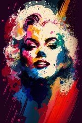 Canvas Wall Art - Marilyn Monroe Abstract Painting - B1537 - 120 X 80 Cm