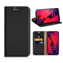 Huawei P20 Pro Wallet Case Mobesv Huawei P20 Pro Leather Case phone Flip Book Cover viewing Stand card Holder For Huawei P20 Pro Black