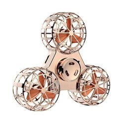 Ats Flying Fidget Spinner Anti-anxiety Adhd Relieving Reducer Interactive Handheld Rotation Triangle Toys Funny Drone Interactive Games Quadcopter For Kids And Adults Rose Gold