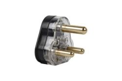 Electricmate 16 Solid Brass Pin Plug Top in Black