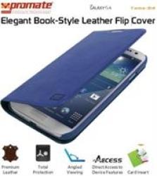 Promate Tama-S4 Elegant Book-style Leather Flip Cover For Galaxy S4 - Blue
