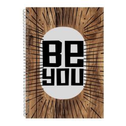B U A4 Notebook Spiral And Lined Quotes On Wood Graphic Notepad Present 128