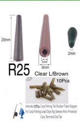 10 Pcs Soft "clear" L brown Tail Rubber Protectors