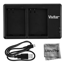 Ultrapro NP-FW50 Rapid Dual Charger For Select Sony Digital Cameras - Ultrapro Bundle Includes Deluxe Custom Microfiber Cleaning Cloth