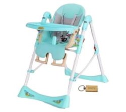 Baby High Chair - Baby Feeding Chair - Blue + Keyring
