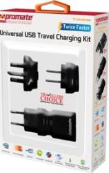 Promate Traverse Multiregional Travel USB Charger-white
