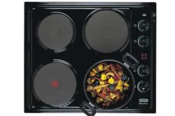 Defy DHD398 Slimline Solid Plate Hob With Control Panel in Black