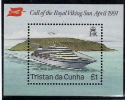 Tristan Da Cunha 1991 "visit By Royal Viking Sun" Mini Sheet Umm. Sg Ms 513. Cat 6 Pounds.
