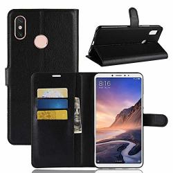 Xiaomi Mi Max 3 Case Mylb Litchi Skin Pu Leather Wallet Flip Cover Card Holder Stand Magnetic Folio Case For Xiaomi Mi Max 3 Smartphone Black