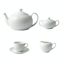 - Super White Coupe Tea Set Of 4