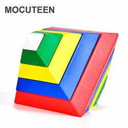 Mocuteen 15 Pieces Stacking Blocks 5 Colors Pyramid Cube Imagination Set 3D Puzzle Building Blocks Brain Teaser Creative Preschool Educational Toys For Kids Infants Toddlers Age 3+
