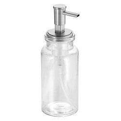 Interdesign Westport Glass Foaming Soap Dispenser Pump For Kitchen Or Bathroom Sinks Clear brushed