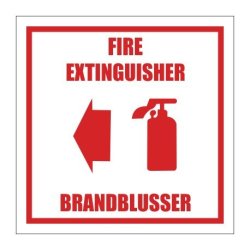 Fire Extinguisher With Direction" Safety Sign