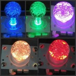 7 Colors Coin Operated Game Accessory Colorful LED Glitter Lighted Illuminated Joystick Arcade Stick