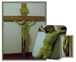 1.27 Meter Wooden Crucifix With Marble resin Corpus