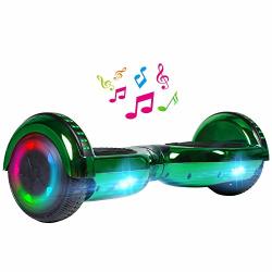 Chrome Uni-sun Hoverboard For Kids 6.5 Two Wheel Electric Scooter Self Balancing Hoverboard With Bluetooth And LED Lights For Adults Ul 2272 Certified Hover Board Bluetooth Green