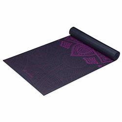 Gaiam Yoga Mat Premium Print Extra Thick Non Slip Exercise & Fitness Mat For All Types Of Yoga Pilates & Floor Workouts Plum Sundial Layers 6MM
