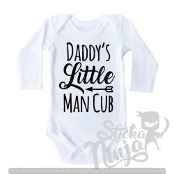 Stickaninja Daddy's Little Man Cub Baby Grow