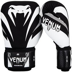 venum boxing gloves black and white