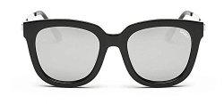 Gamt HD Polarized Retro Summer Beach Fashion Wayfarer Sunglasses Black Frame Silver 57