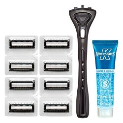 King Of Shaves Men's 5-BLADE Shaving Razor With Precision Trimmer & 8-CARTRIDGES