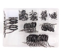 Croch 75 Pcs 8 Sizes Vintage Oval Fishing Rod Guides Line Rings Repair Eyes