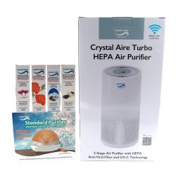 Crystal Aire Turbo Hepa Air Purifier With Standard Air Purifier And 4 Concentrate Bundle