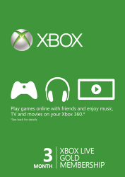 Microsoft Xbox Live 3 Month Gold Card