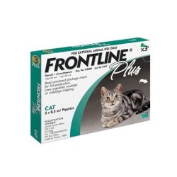 Frontline Plus Spot-on Tick And Flea Treatment For Cats Box Of 3 Pipettes