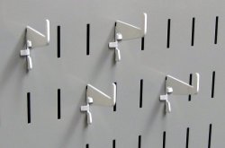 Wall Control 10-HM-002 W Medium 1-7 8" Slotted Pegboard Hook Pack Metal Pegboard Hooks For Wall Control Pegboard Only White