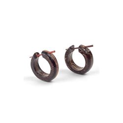 A-hha Men Earrings Vintage Coffee Black Natural Wooden Circle Round Coffee