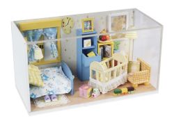 Wooden Baby Bedroom Doll House With Lights