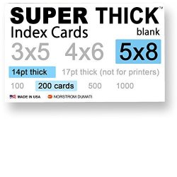 Extra Thick \ Heavy Blank Index Cards, on 14pt. 100lb Heavyweight Thick White Cover STOCK. 100 Cards per Pack