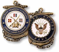 U.s. Navy Recruit Training Command Great Lakes Illinois Challenge Coin