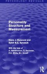 Personality Structure And Measurement Psychology Revivals Hardcover