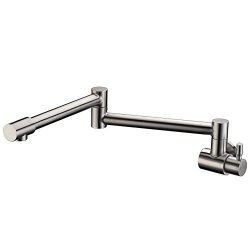 Avola Kitchen Sink Pot Filler Faucet Wall Mount Brushed Nickel Stainless Steel Kitchen Specific Faucet