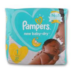 Pampers Baby-dry New Baby Diapers Size 1 Economy Pack - 27 Diapers