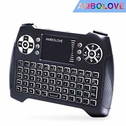 Updated 2018 3-COLOR Rgb Backlit Wireless MINI Keyboard With Touchpad Mouse And Multimedia Keys 2.4GHZ USB Rechargable Handheld Remote Control Keyboard For PC Htpc