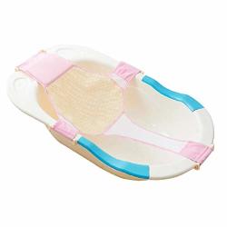 BJDUCK99 Adjustable Baby Infant Bath Tub Cross Mesh Net Safety Antiskid Bathing Bed - Pink