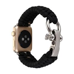Alonea Nylon Rope Survival Bracelet Watch Band For Iwatch Apple Watch Series 1 2 42MM D
